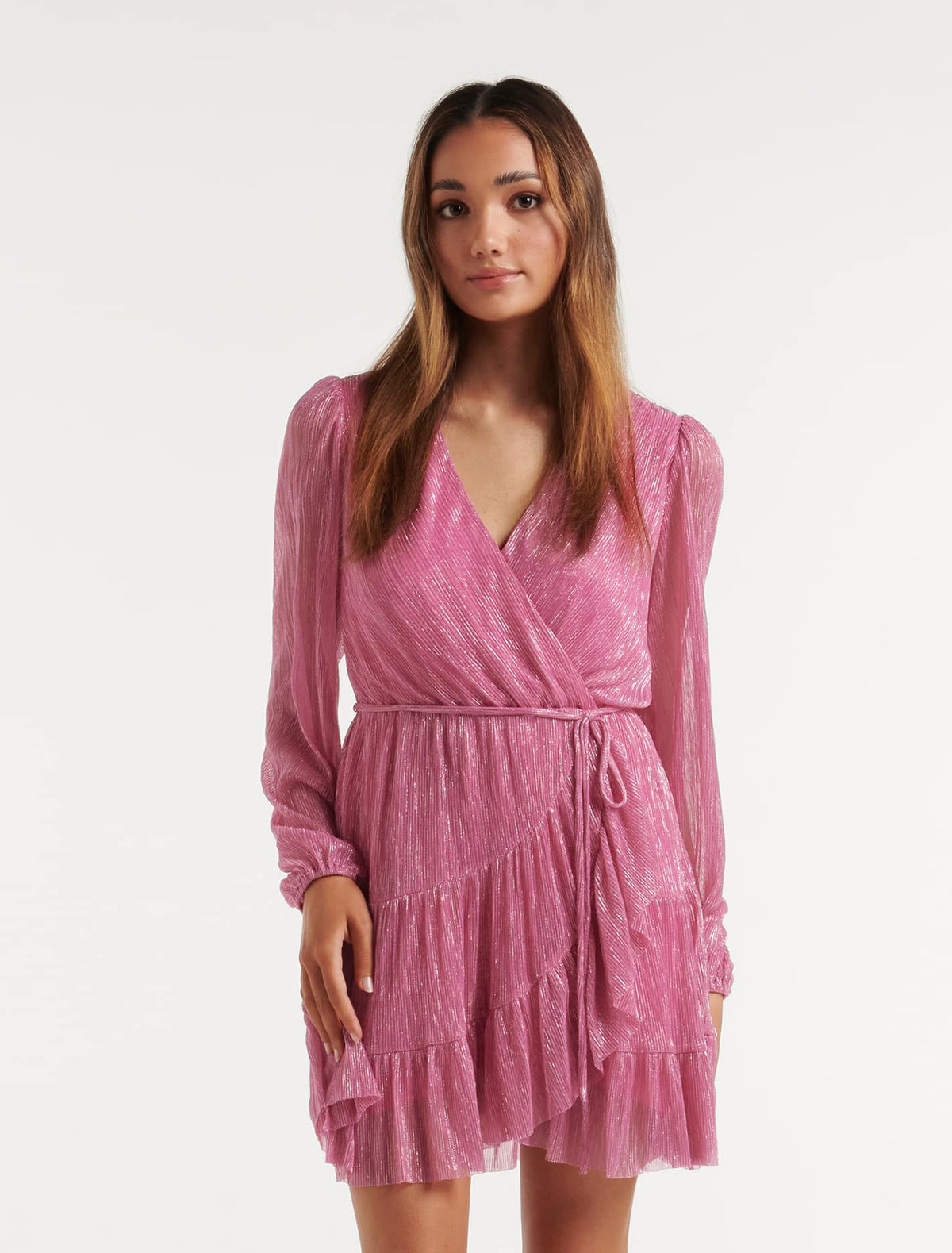 Rose Petite Plisse Skater Dress Forever New