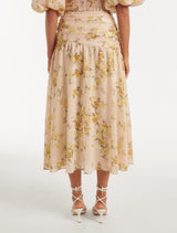 Alicia Asymmetrical Gathered Midi Skirt Forever New