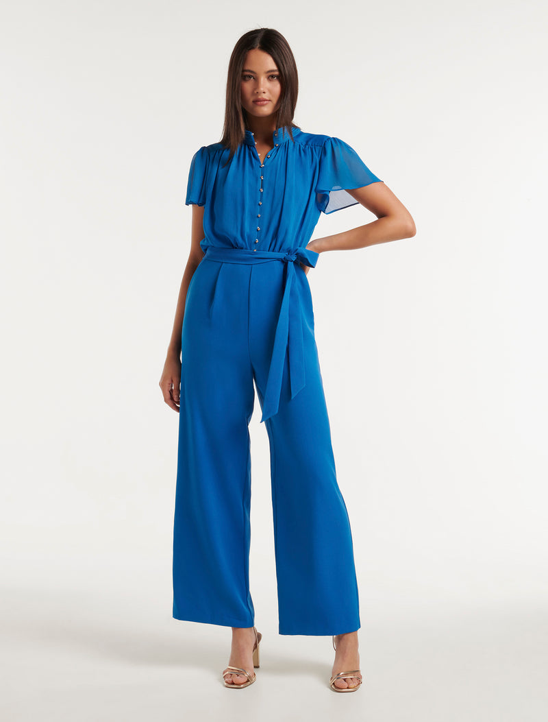 Verona Flutter Sleeve Jumpsuit Forever New