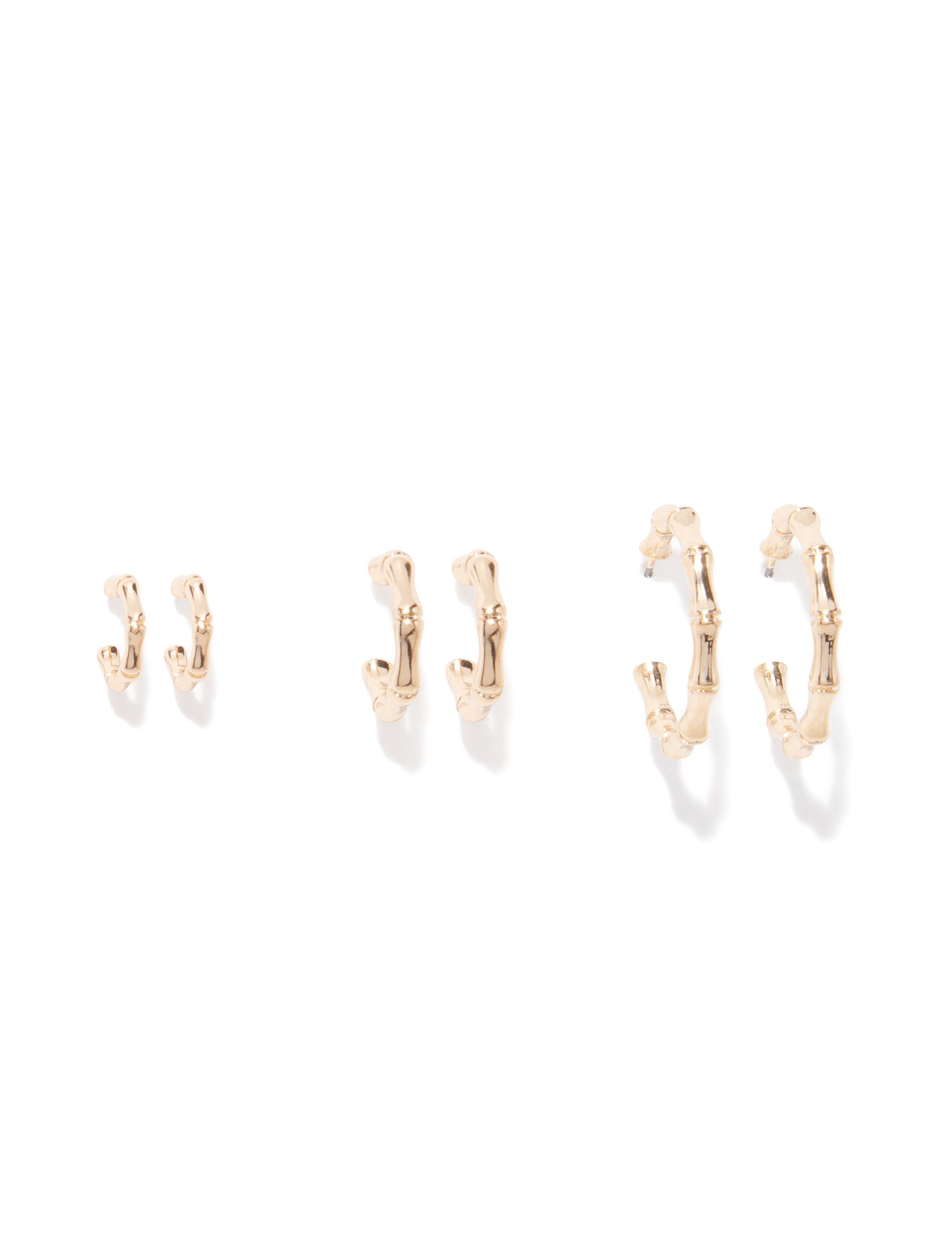 Leilani Bamboo Multi Hoop Earring Pack Gold | Forever New