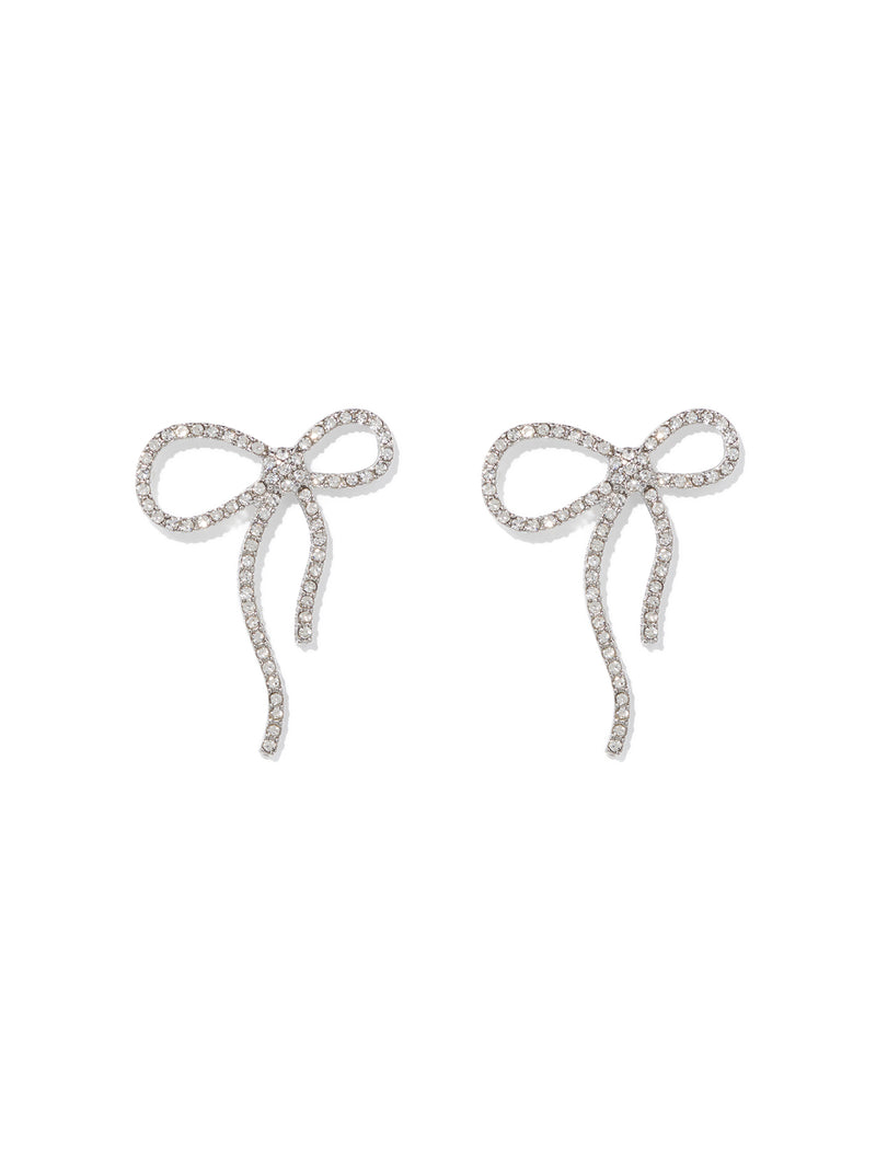 Maisy Bow Crystal Earrings Forever New