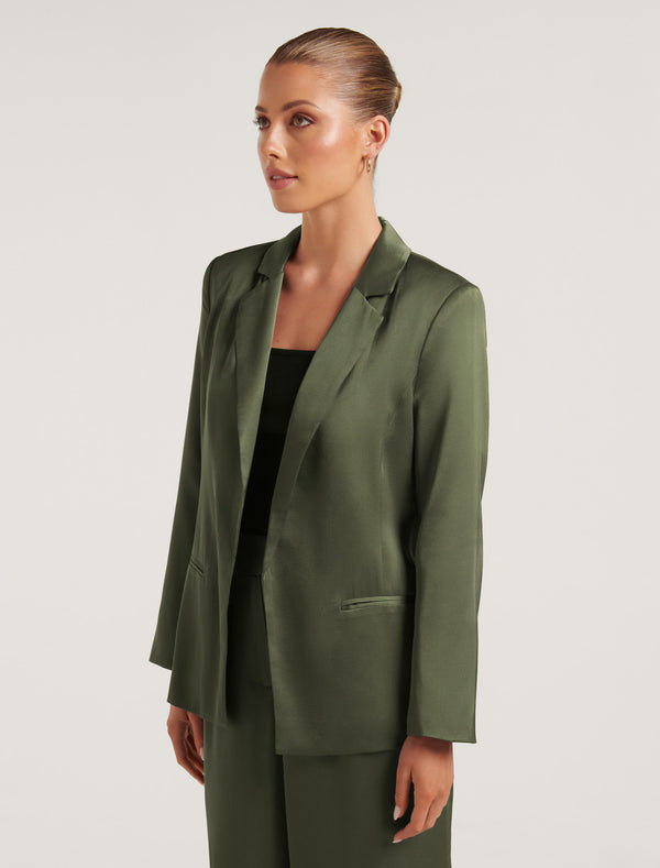 Sandy Petite Satin Boyfriend Blazer Forever New