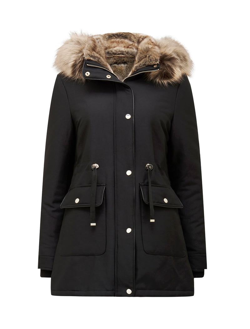 Jacinta Short Parka Jacket Black | Forever New