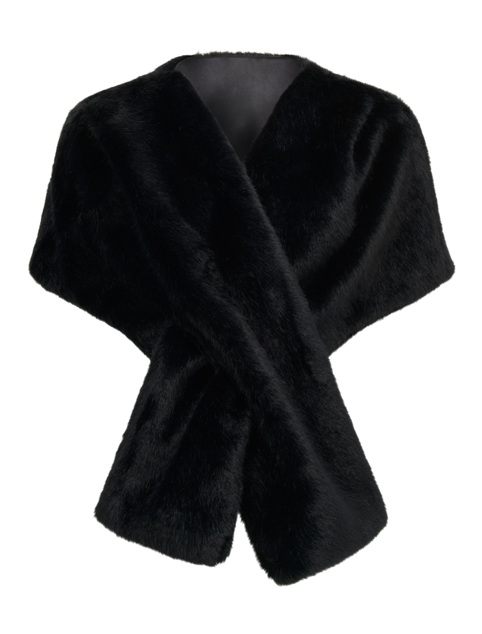 Sophia Faux Fur Wrap Black Forever New