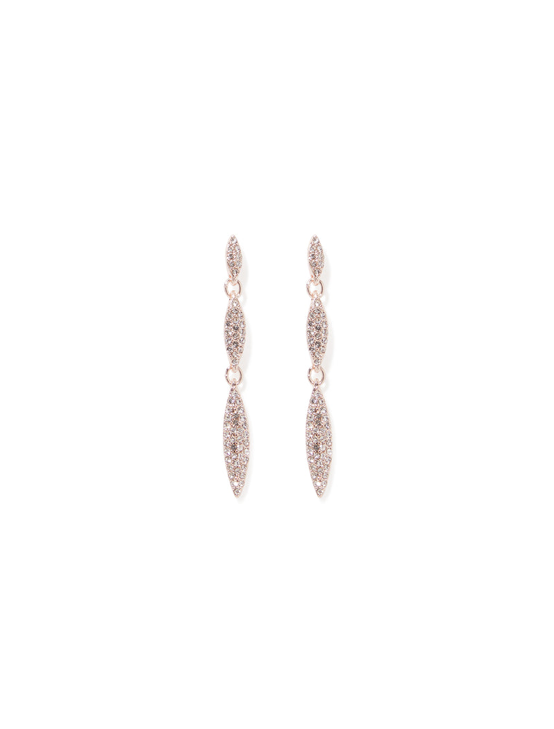 Ina Pave Triple Drop Earrings Forever New