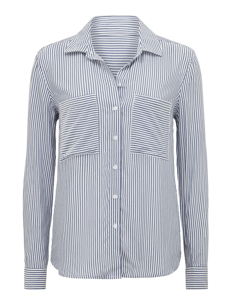 Adara Stripe Shirt Brighter Blue Stripe | Forever New