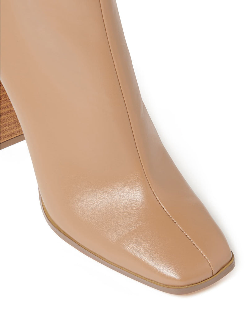 Maya Square Toe Boot Nude | Forever New