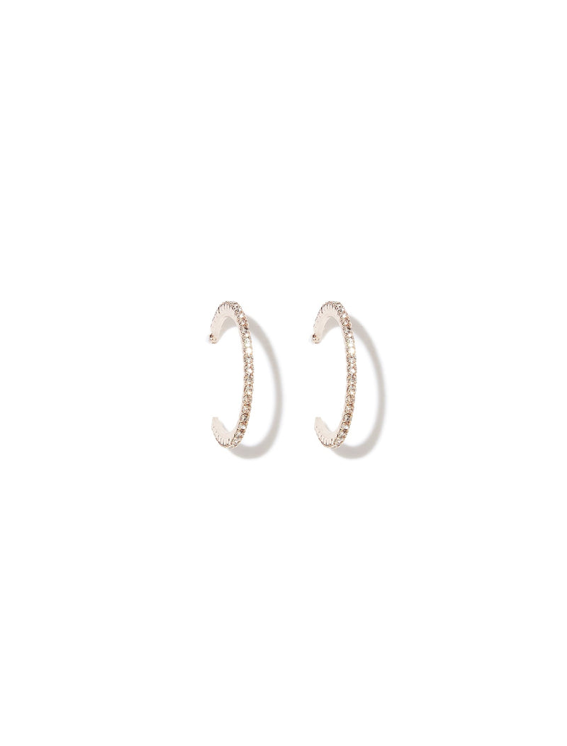 Minnie Glass Stone Fine Hoop Earrings 0 Rose Gold Forever New