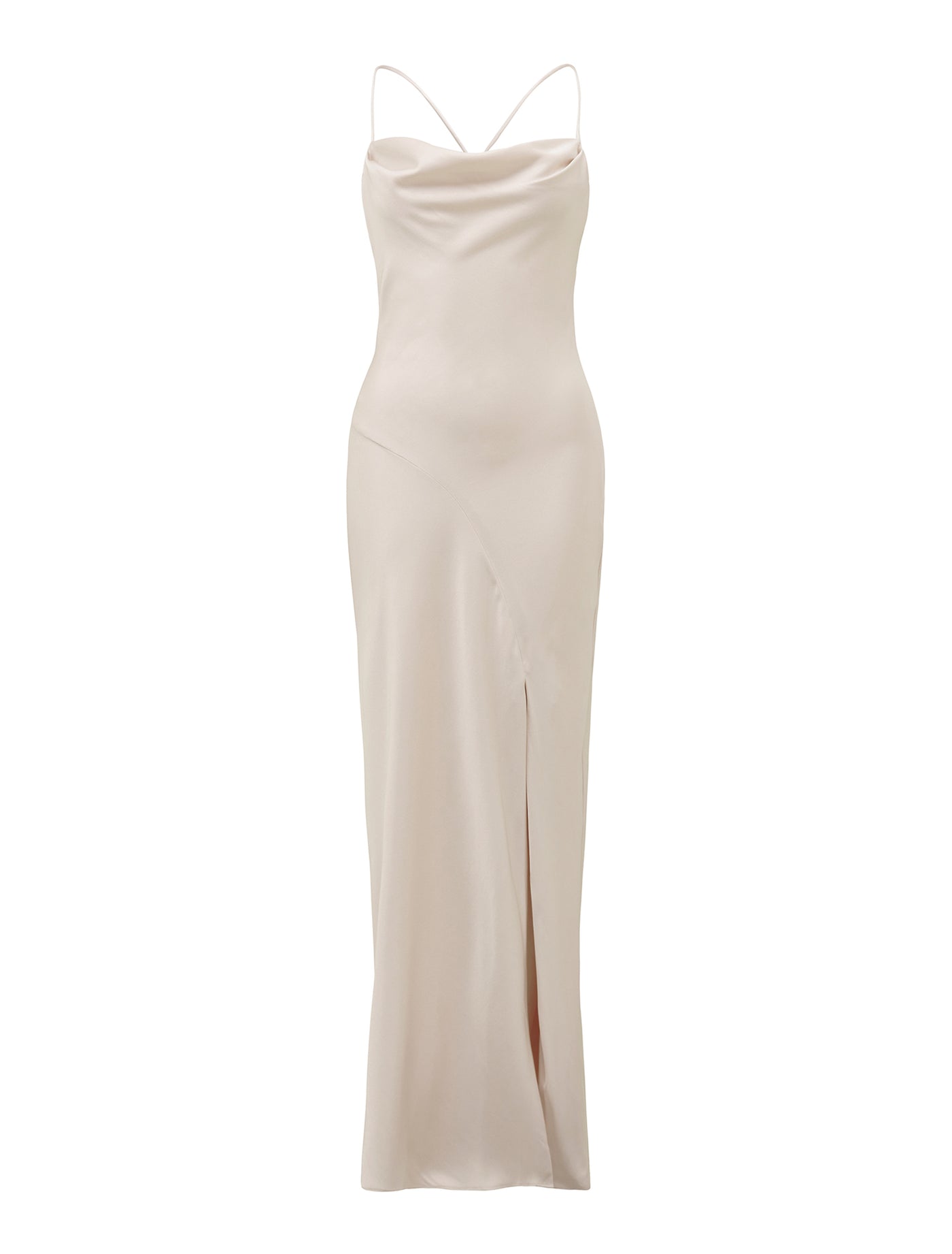 Champagne satin dress maxi 2025