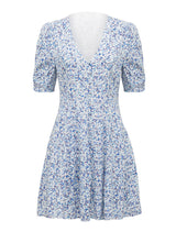 Rowan Seam Detail Mini Dress Blue Westbury Ditsy Forever New