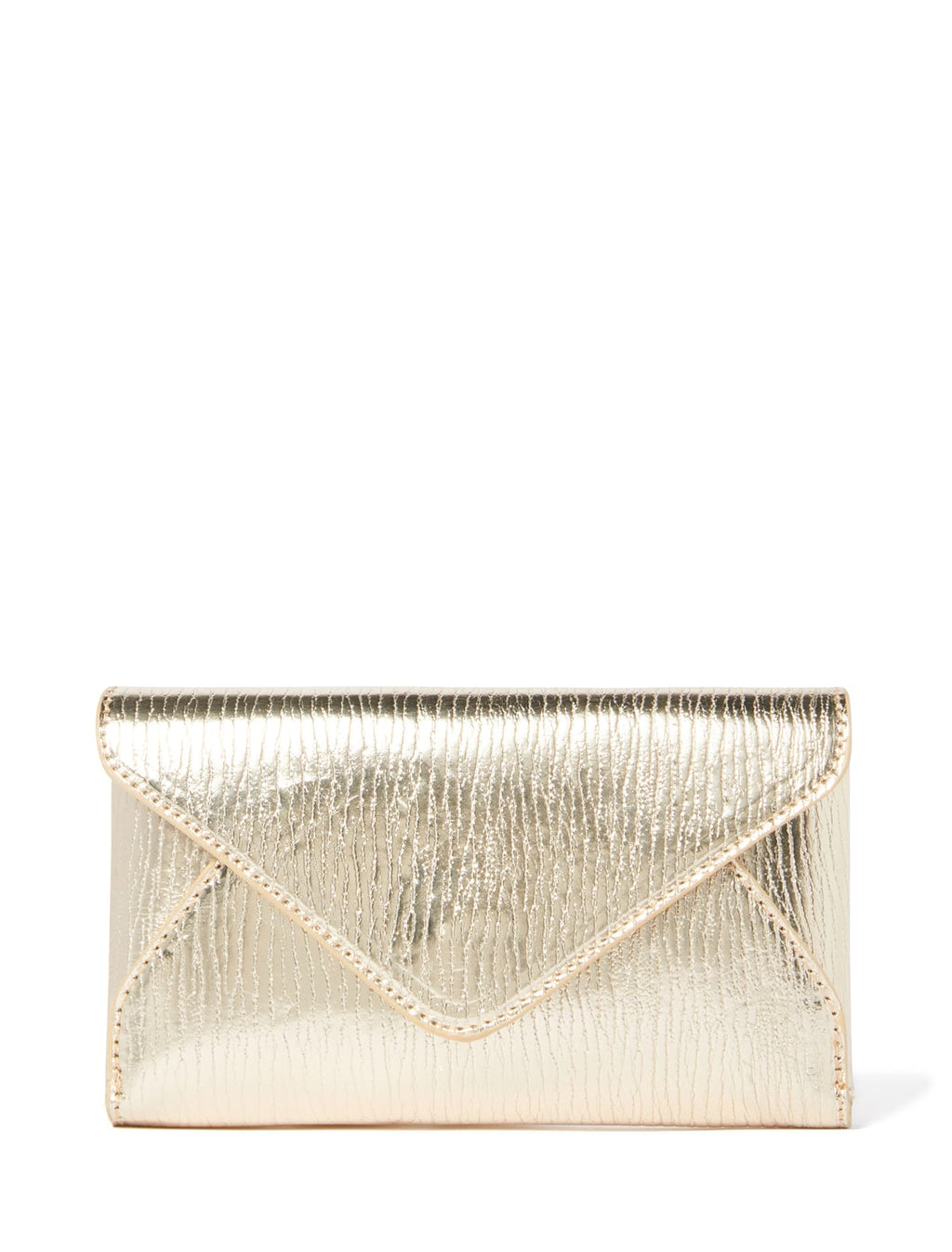 Envelope clutch gold top