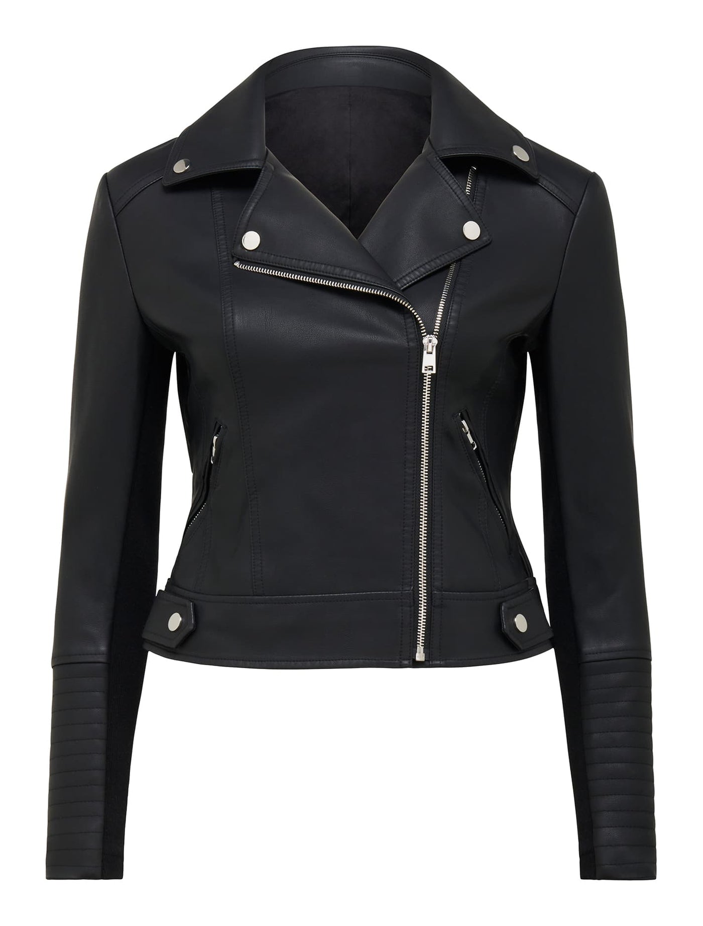 Heidi Petite Pu Biker Jacket Black Forever New