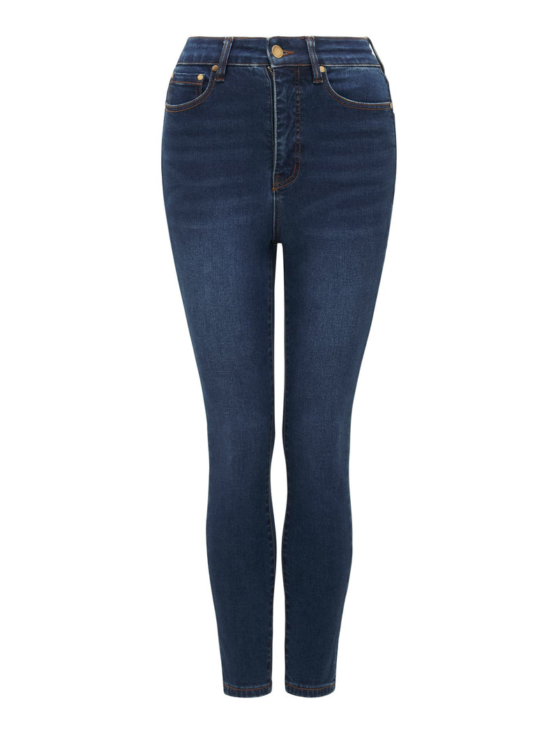 Mila Cropped High-Rise Skinny Jeans Light Indigo | Forever New