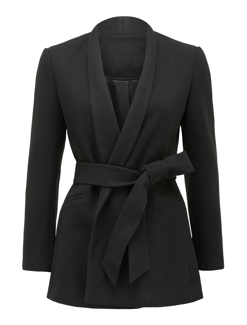 Petite collarless coat online