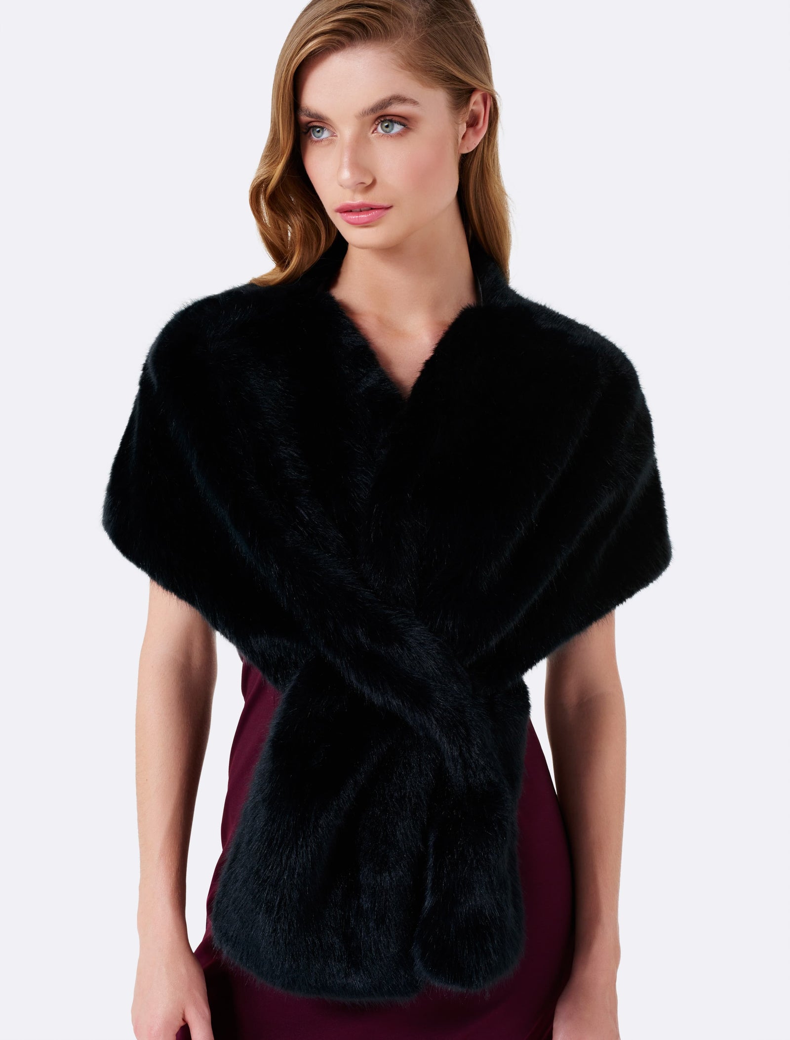 Fur evening wrap cheap