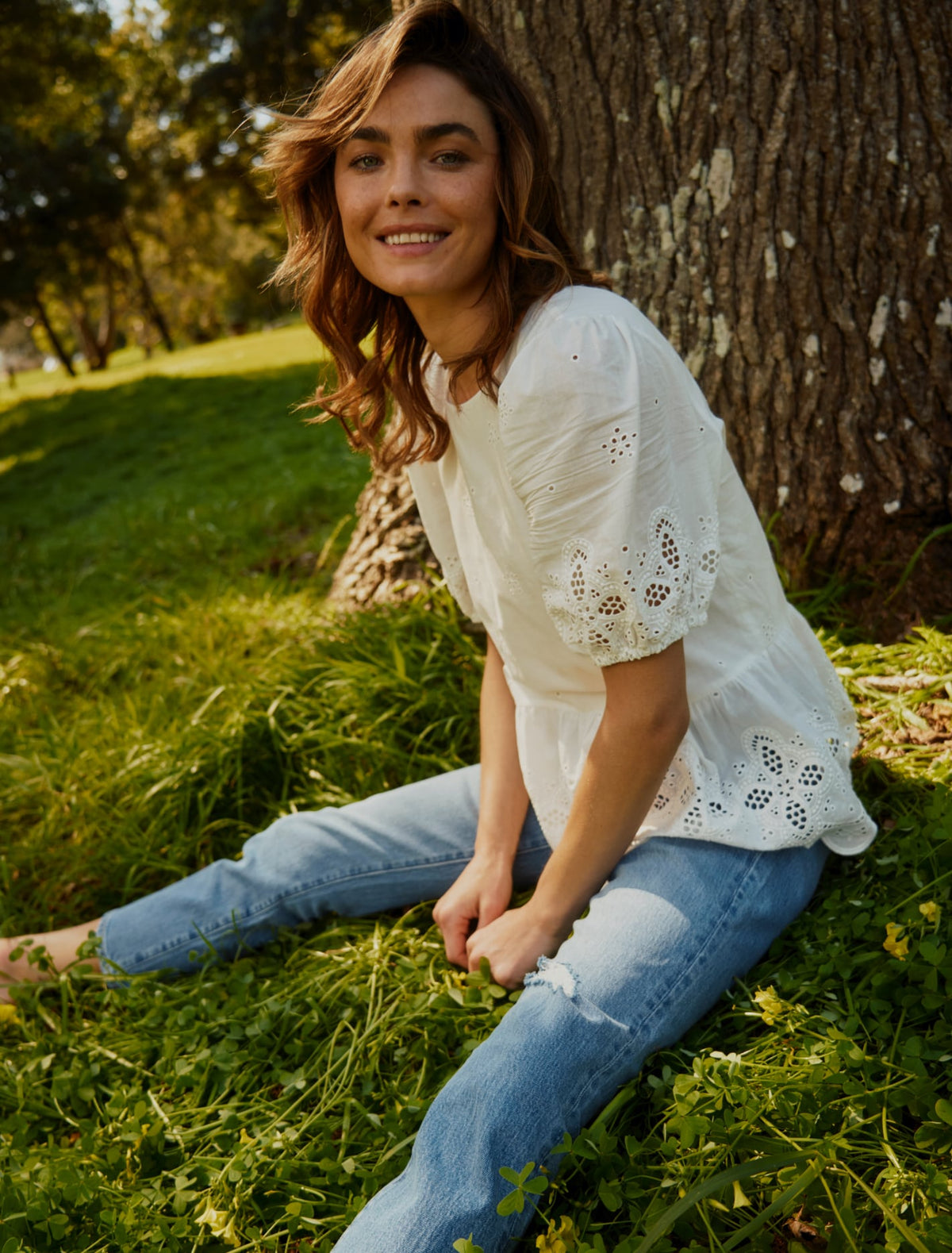 Libby Embroidered Smock Blouse Forever New
