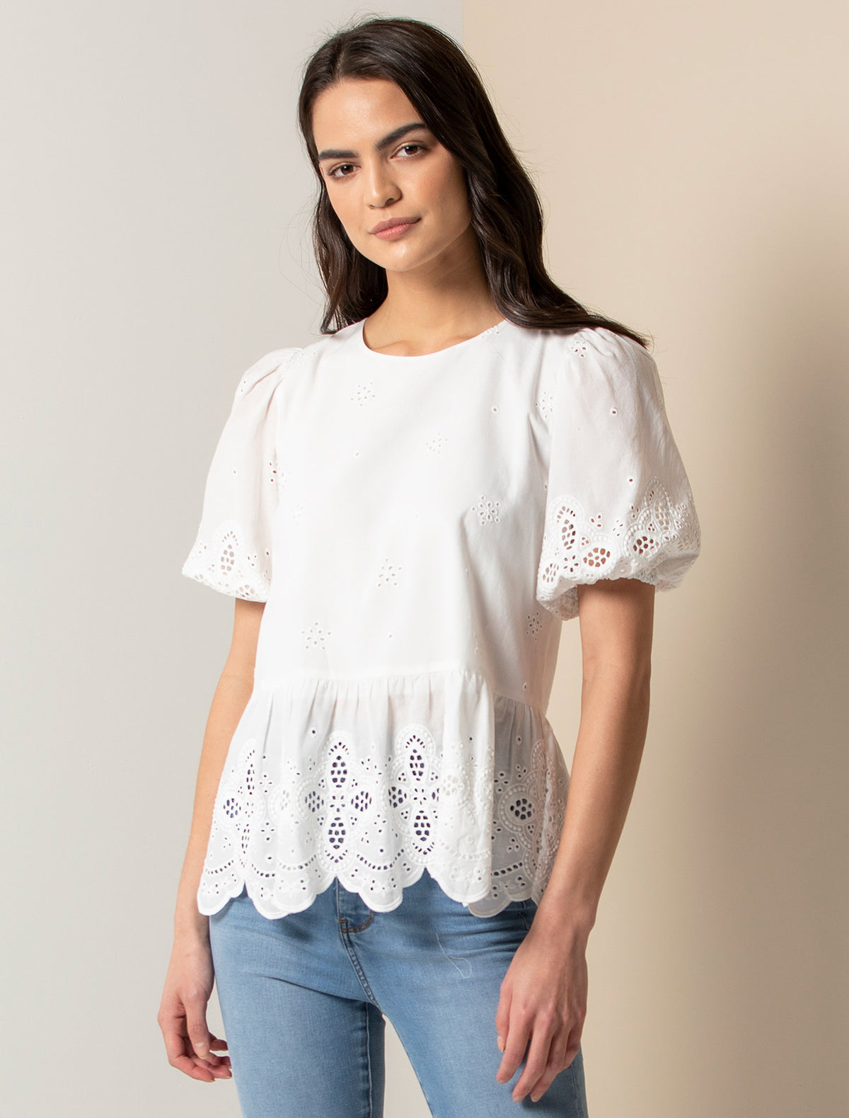 Libby Embroidered Smock Blouse Forever New