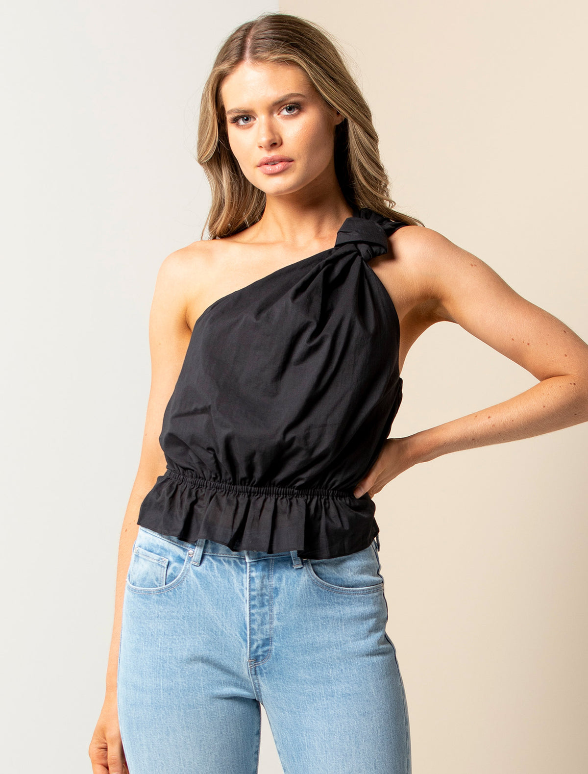 Sienna Knot One Shoulder Top Forever New