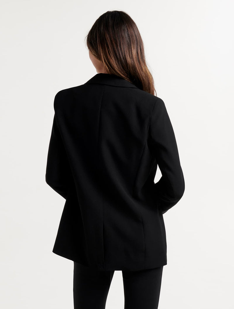 Long black boyfriend blazer top