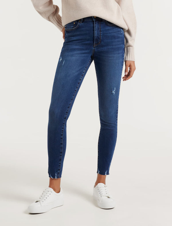 Nala Mid-Rise Skinny Crop Jeans Vintage Mid Wash Forever New