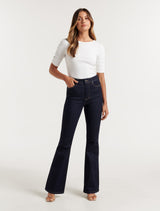 Tobi Ruched Half Sleeve Top Forever New