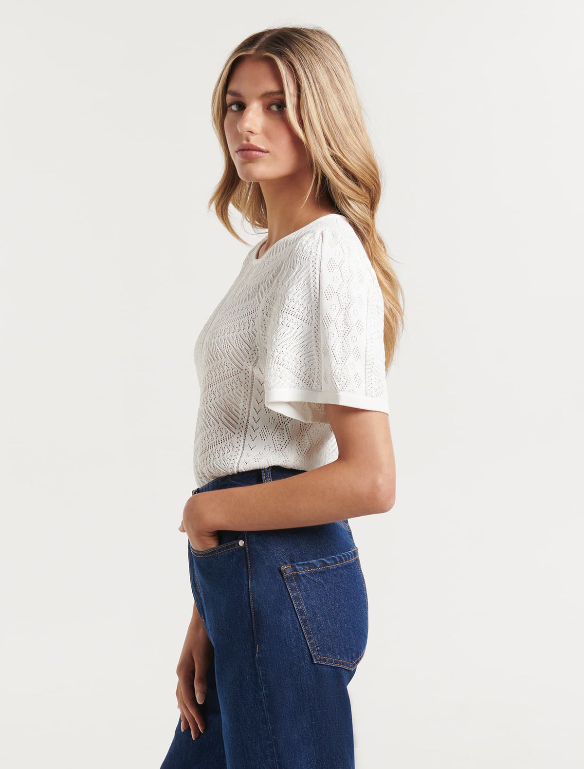 Millie Pointelle T-Shirt Forever New