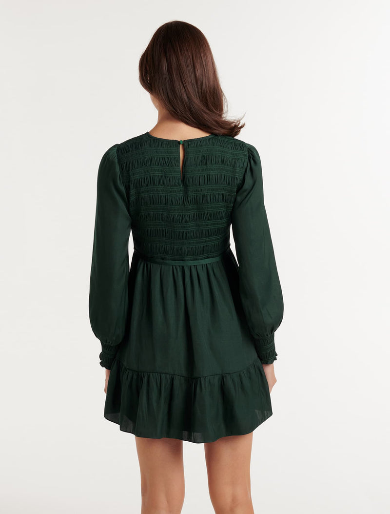 Rosa Petite Shirred Mini Dress Forever New