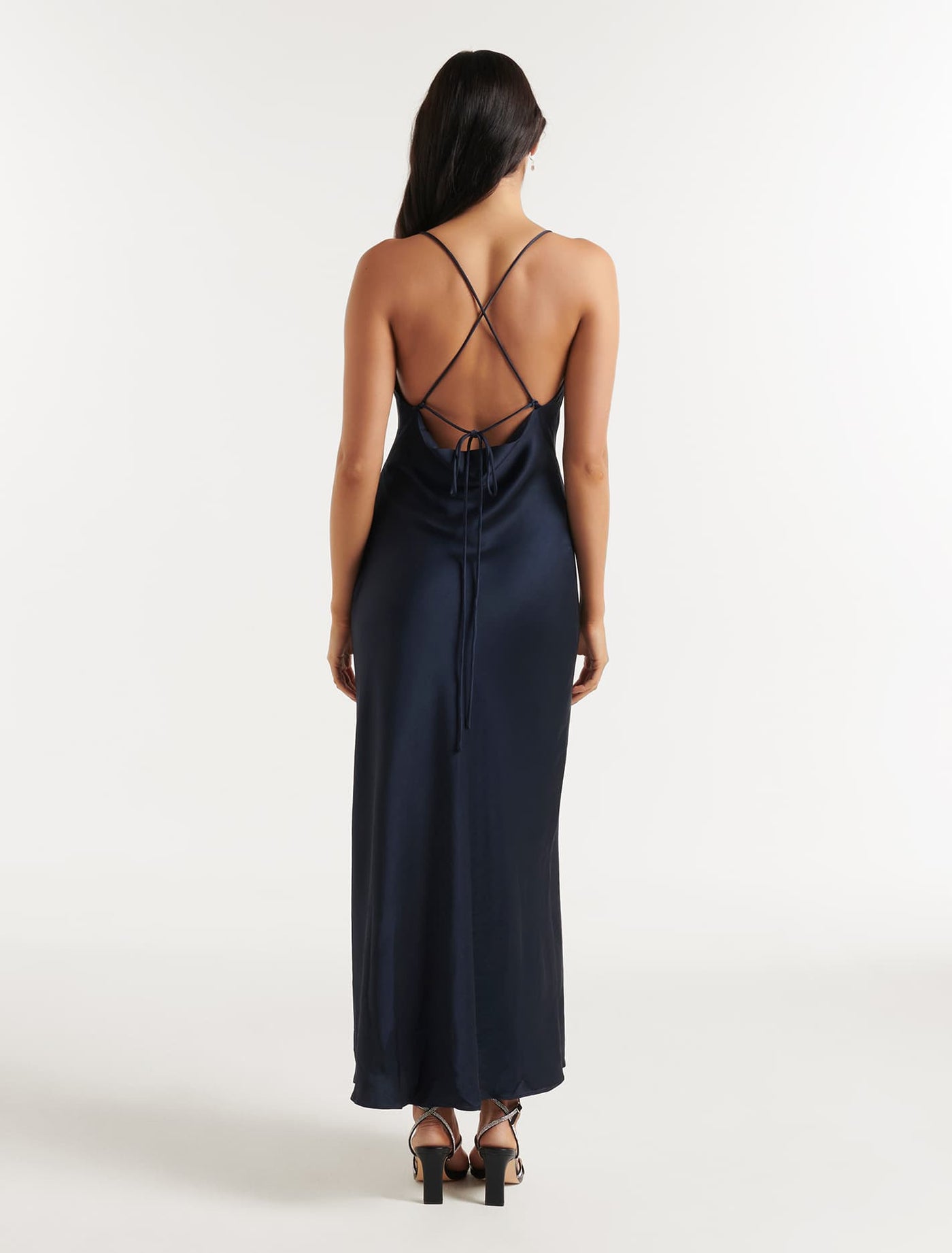 Blair Petite Back Detail Maxi Dress Navy Forever New