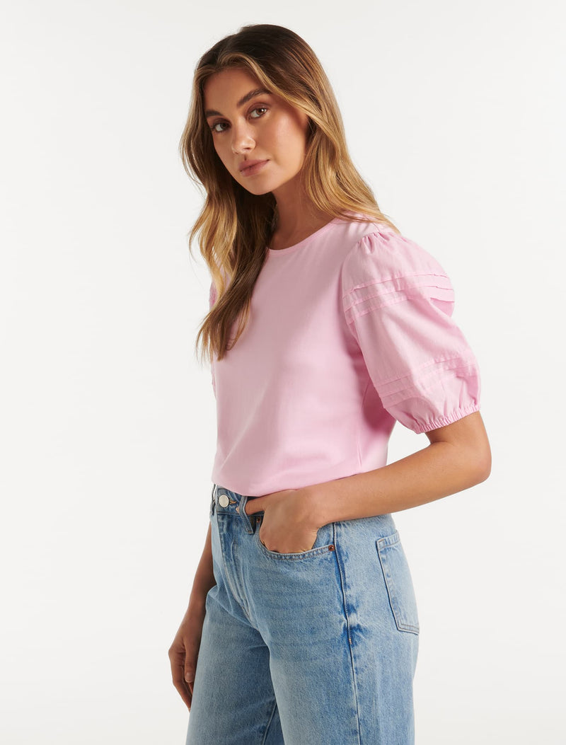 Kaylie Puff Sleeve T-Shirt Forever New