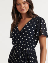 Kalani Pleated Flutter Sleeve Midi Dress Forever New