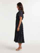 Kalani Pleated Flutter Sleeve Midi Dress Forever New