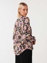 Drew Shirred Printed Blouse Forever New