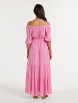 Elle Off Shoulder Tiered Midi Dress Forever New