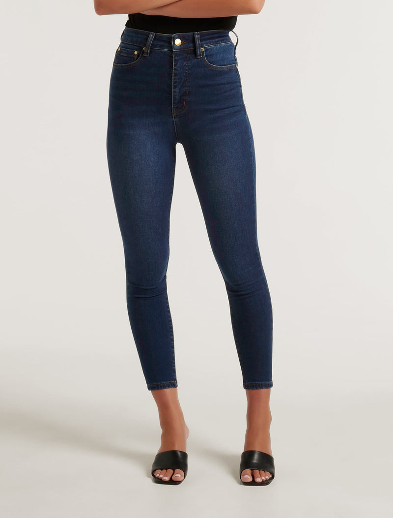 Mila Cropped High-Rise Skinny Jeans Light Indigo Wash Forever New