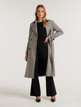 Catherine Check Trench Coat Forever New