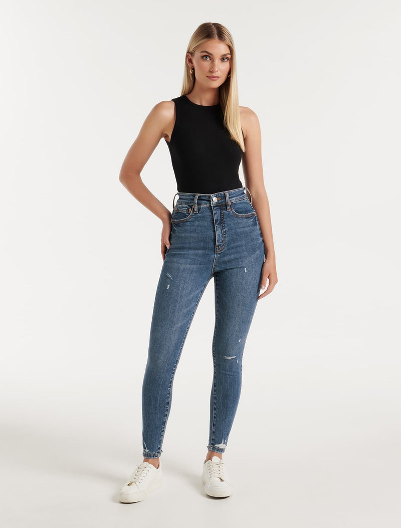 Mila Cropped High-Rise Skinny Jeans Ballito | Forever New