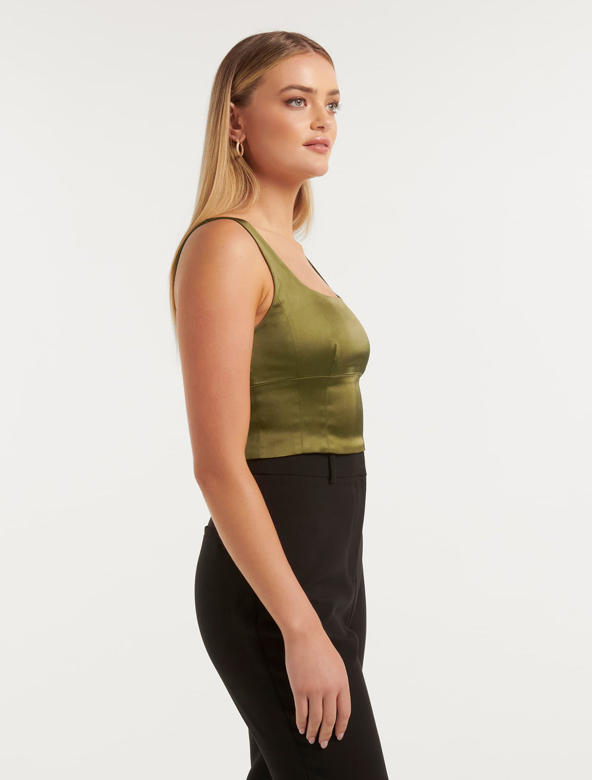 Casey Stretch Satin Bustier Top Forever New