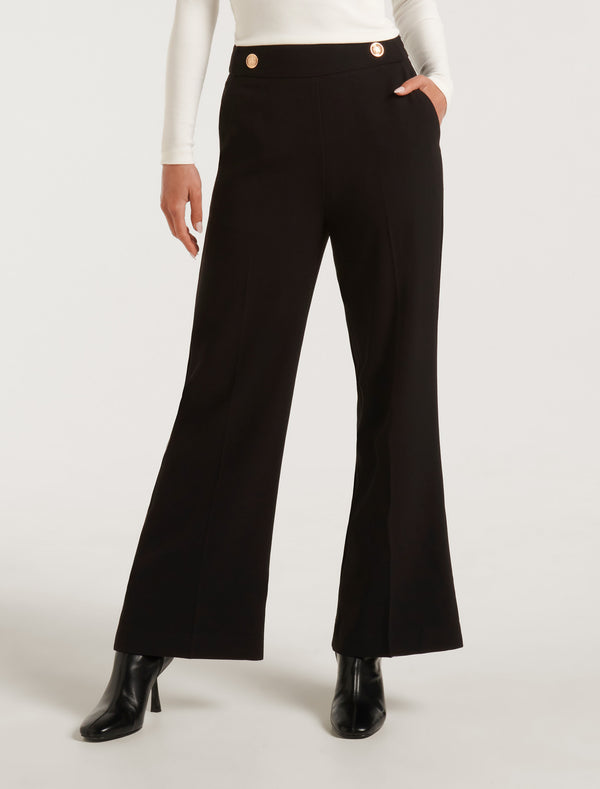 Naomi Petite Button Wide Leg Pants Forever New