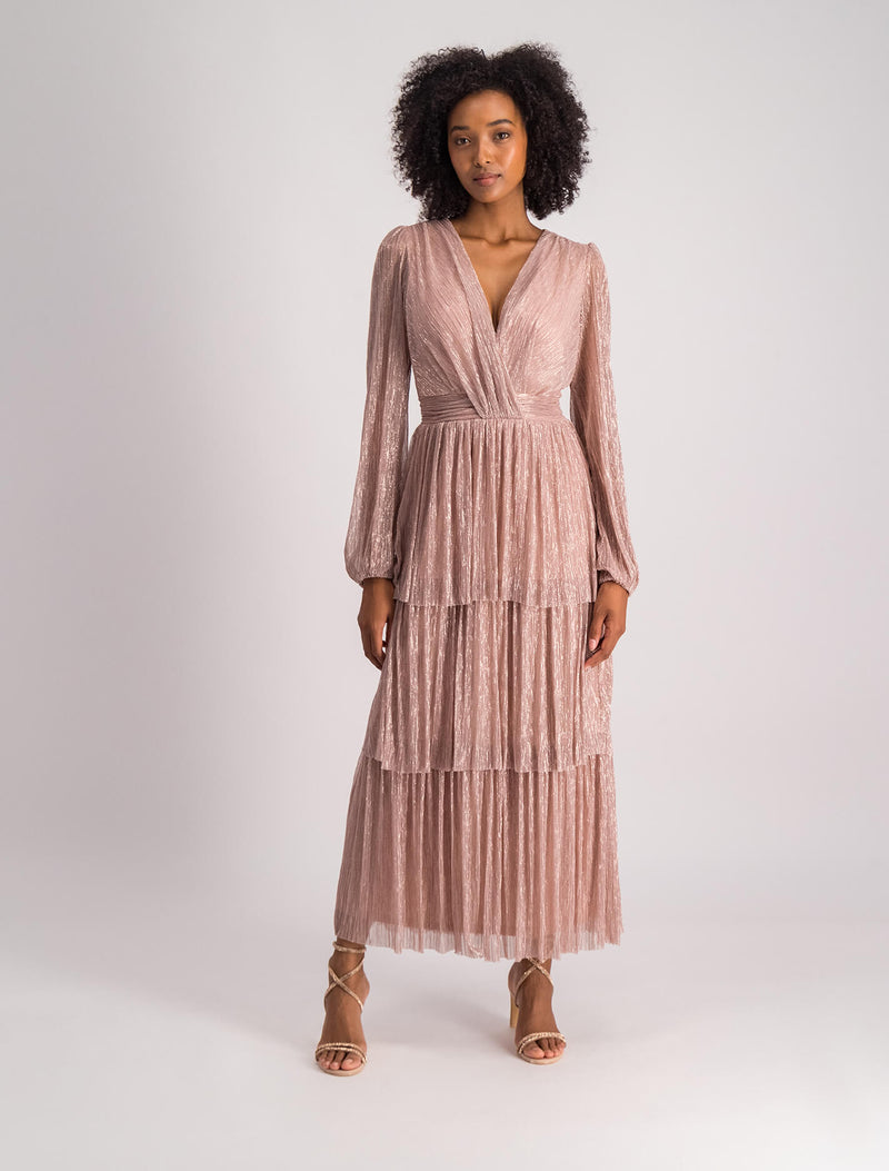 Forever New long sleeve maxi dress in apricot floral | ASOS