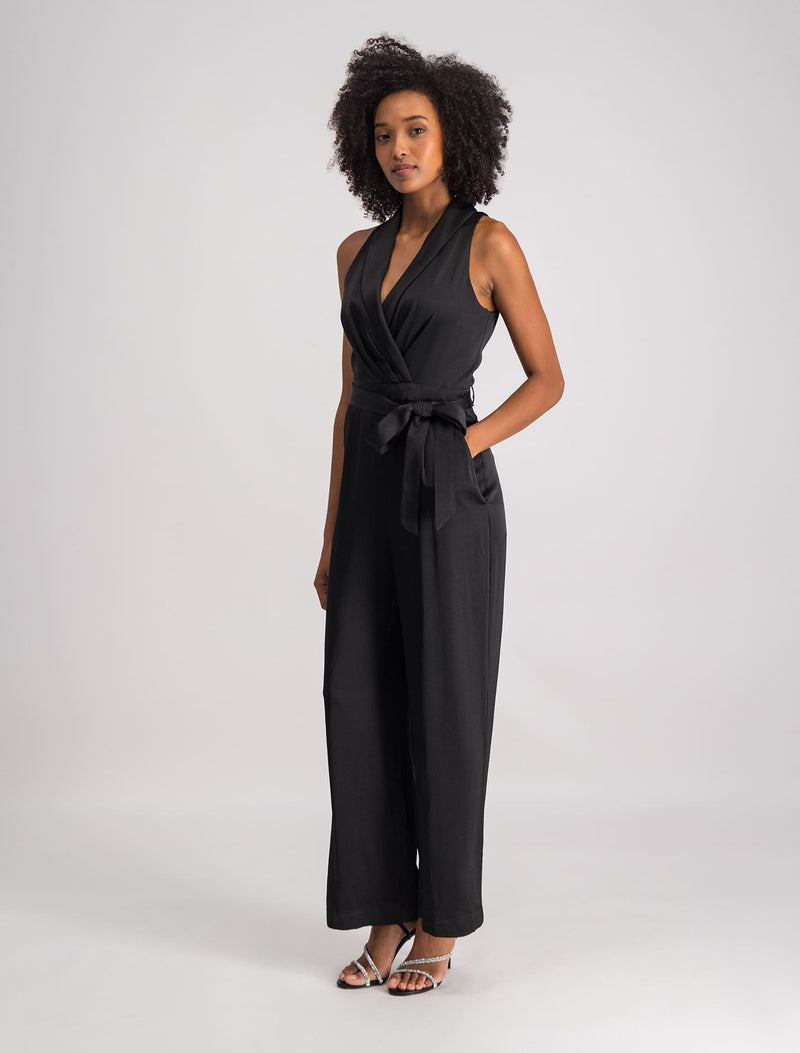 Marbella Satin Tux Jumpsuit Forever New